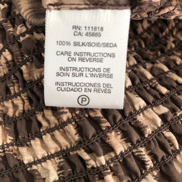 MICHAEL KORS SILK LEOPARD PEASANT BLOUSE PLUS - Picture 5 of 5